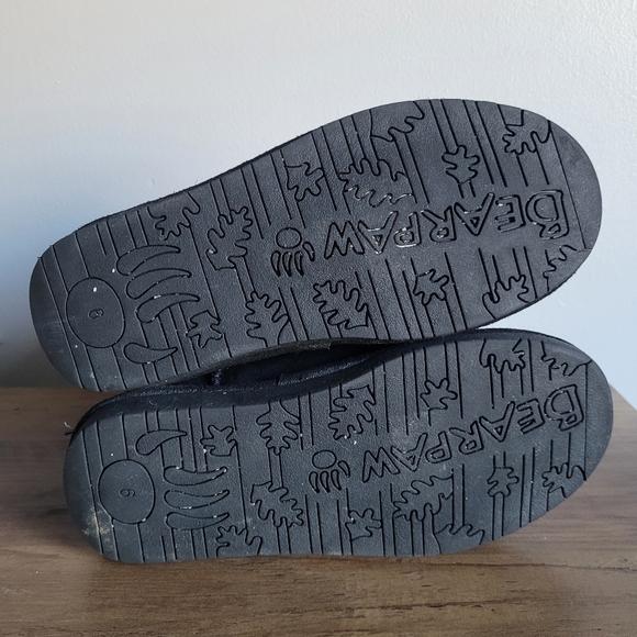 Bearpaw Black Suede Faux Fur Lined Above Ankle Warm Boots Sz 6 - Picture 10 of 14